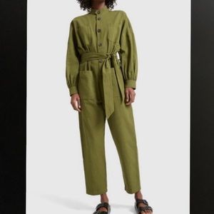 Apiece Apart *NAVY* Button Front Long Sleeve Jumpsuit size 8